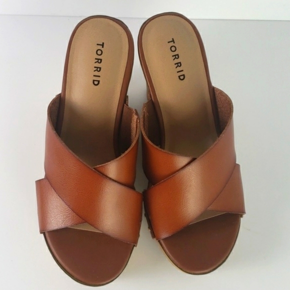 Torrid Faux Wood Platform Wedge. Plus size 10WW - Picture 3 of 11